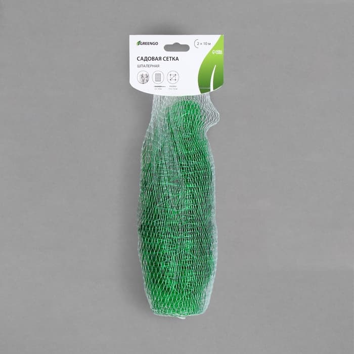 Сетка садовая для огурцов, шпалерная, 10×2 м, ячейка 15×15 см, Greengo