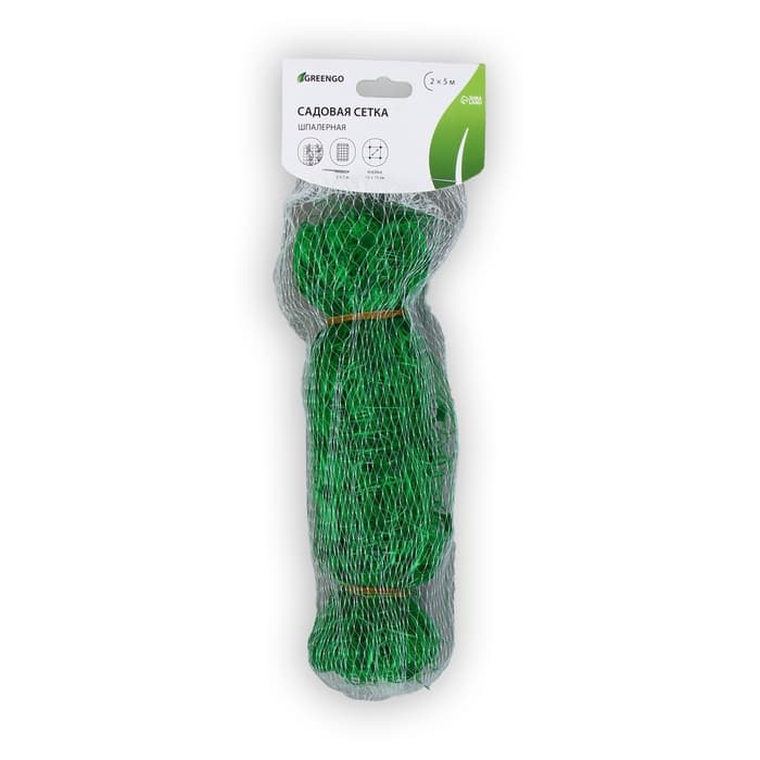 Сетка садовая для огурцов, шпалерная, 5×2 м, ячейка 15×15 см, Greengo
