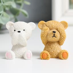 Фигурка полистоун «Мишка: не слышу, не вижу, не скажу», 4×2.5×3 см, МИКС