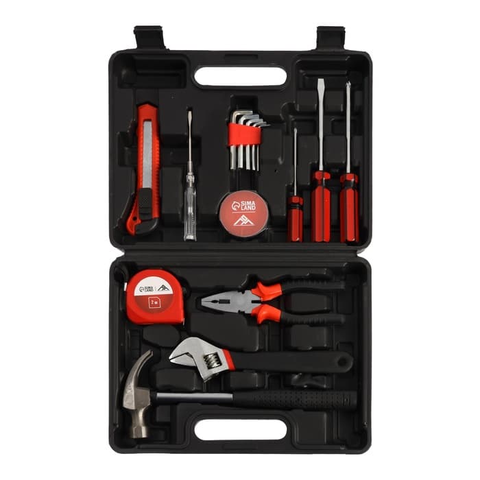 Набор инструментов в кейсе ЛОМ «23 ФЕВРАЛЯ», в подарочной упаковке, 15 предметов