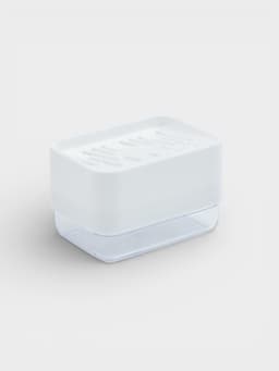 Дозатор для моющего средства с подставкой для губки Raccoon, губка в комплекте, белый