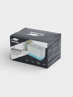 Дозатор для моющего средства с подставкой для губки Raccoon, губка в комплекте, белый