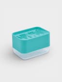 Дозатор для моющего средства с подставкой для губки Raccoon, губка в комплекте, бирюзовый