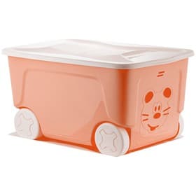 Детский ящик для игрушек COOL, на колёсах, 50 л, цвет персиковая карамель