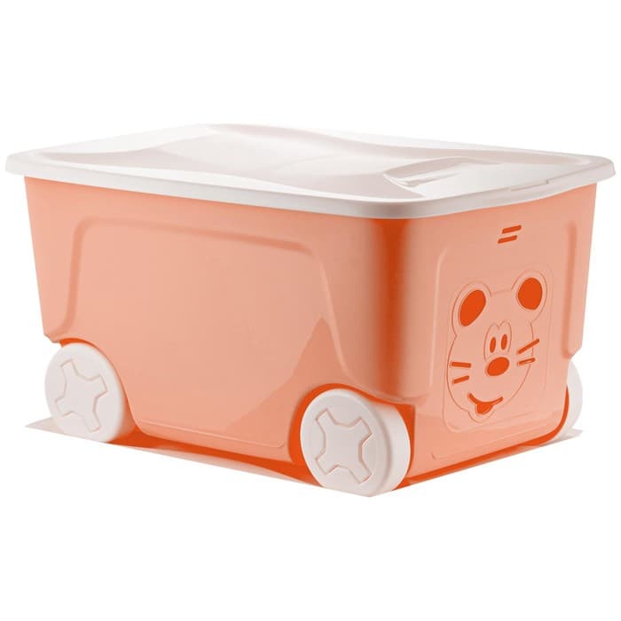 Детский ящик для игрушек COOL, на колёсах, 50 л, цвет персиковая карамель
