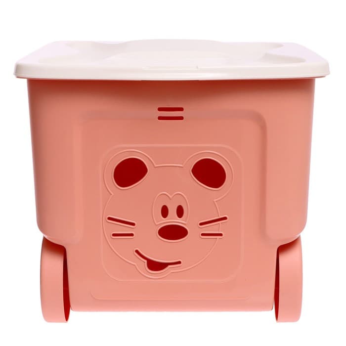 Детский ящик для игрушек COOL, на колёсах, 50 л, цвет персиковая карамель