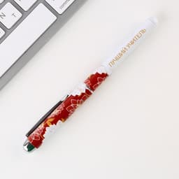 Ручка шариковая, синяя паста, 1 мм, пластик, в открытке «Учитель №1»