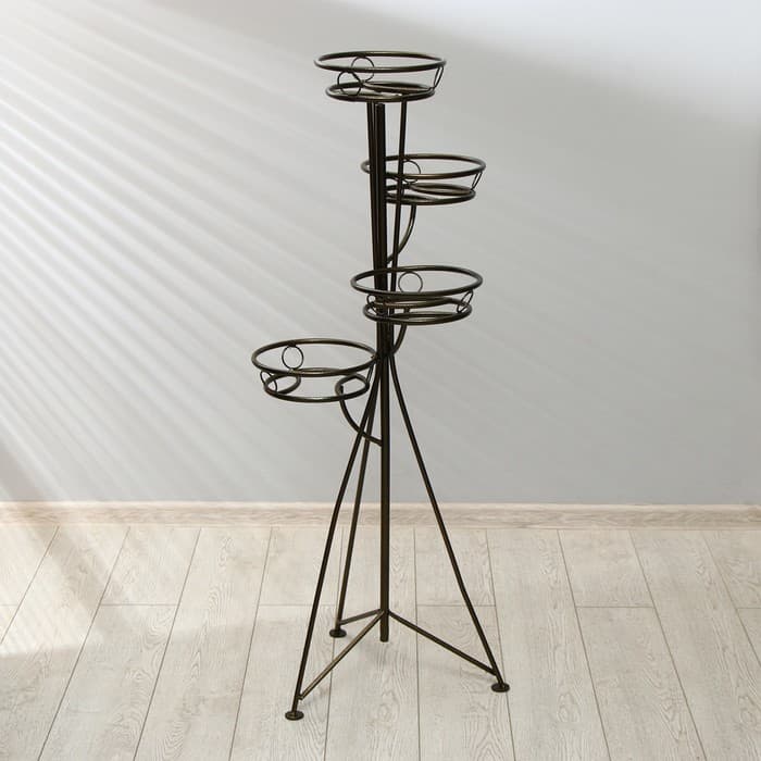 Подставка для цветов, напольная, на 4 горшка, d=17 см, бронзовая, «Консул»