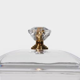 Менажница «Голд», 19.5×19.5 см, на бамбуковой подставке, с крышками, стекло, прозрачная