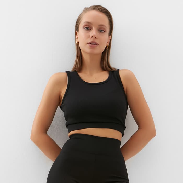 Топ спортивный женский MINAKU, чёрный, размер 44