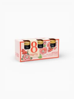 Набор варенья с сосновыми шишками «8 Марта», вкусы: имбирь, брусника, клюква, 30 г × 3 шт.