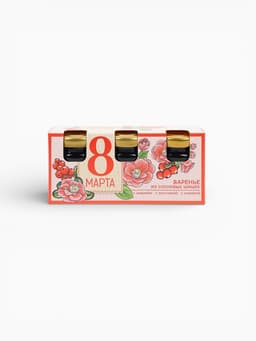 Набор варенья с сосновыми шишками «8 Марта», вкусы: имбирь, брусника, клюква, 30 г × 3 шт.