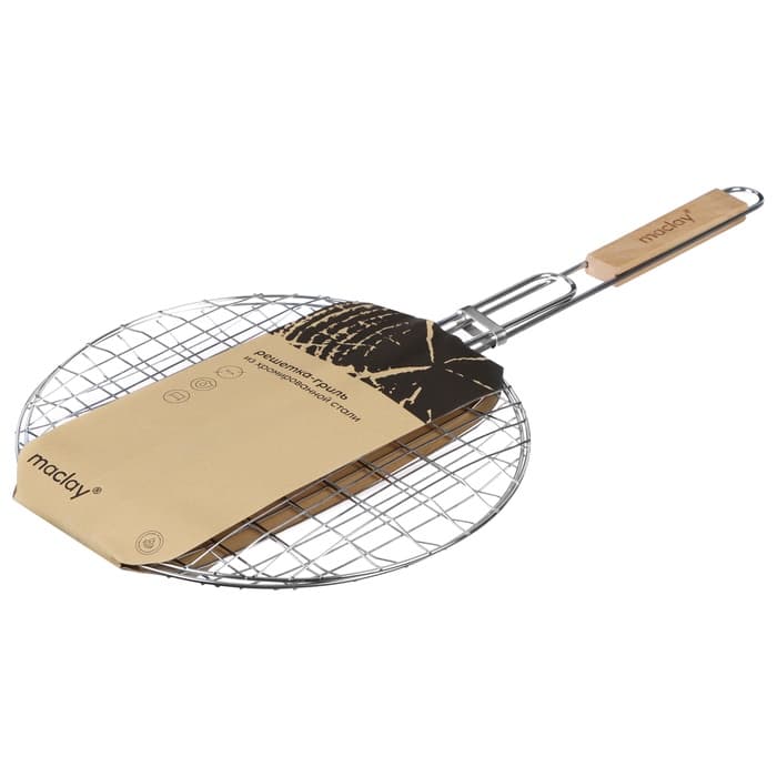 Решётка гриль универсальная maclay, d=30 см, хромированная сталь, для мангала