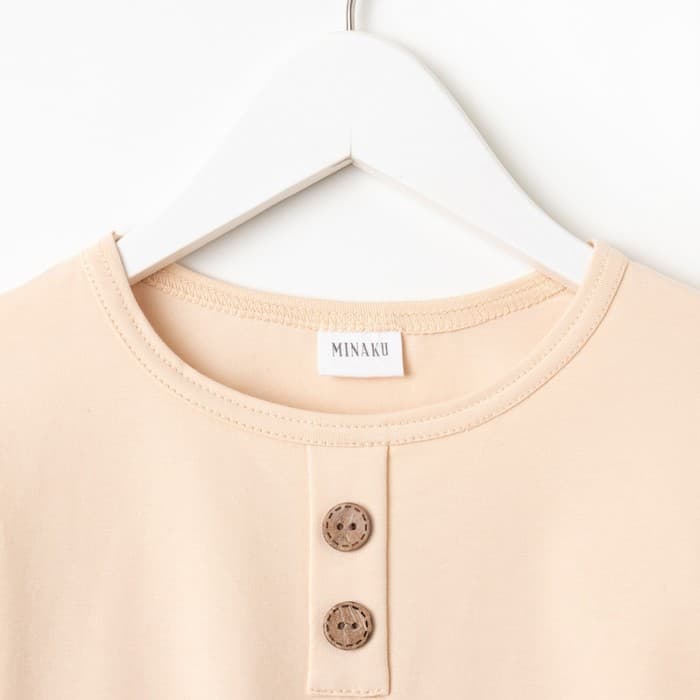 Пижама для мальчика (лонгслив, брюки) MINAKU, бежевая, рост 116 см