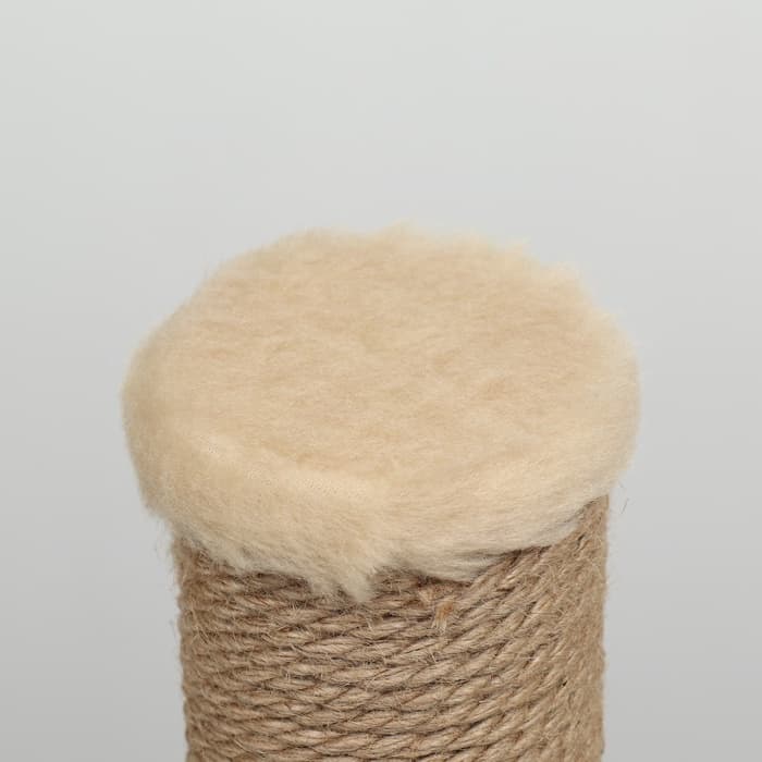 Когтеточка-столбик толстый, джут, 40×40×80 см, бежевый