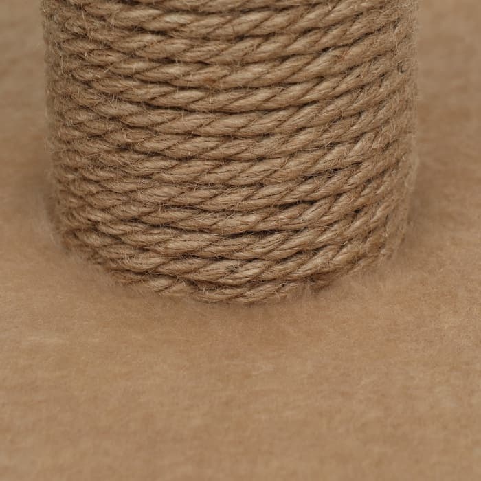 Когтеточка-столбик толстый, джут, 40×40×80 см, бежевый