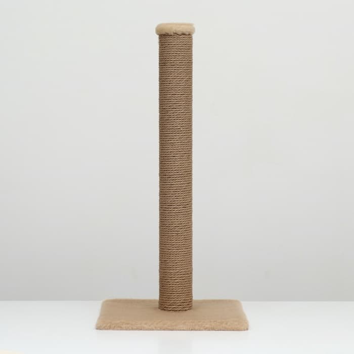 Когтеточка-столбик толстый, джут, 40×40×80 см, бежевый