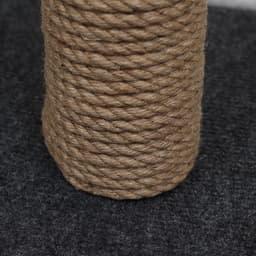 Домик для животных с когтеточкой, 32×32×64 см, с полкой, джут, серый