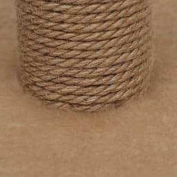 Домик для животных с когтеточкой, 32×32×64 см, с полкой, джут, бежевый