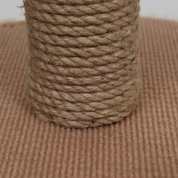 Домик для кошек с когтеточкой круглый, джут, 35×35×64 см, бежевый