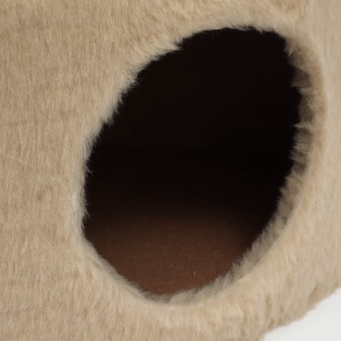 Домик для животных угловой, 35×35×64 см, джут, бежевый