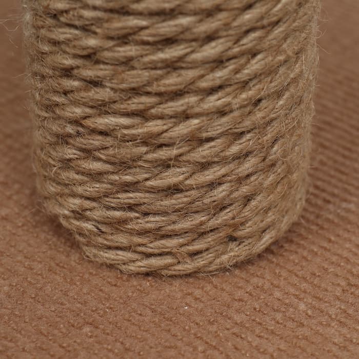 Домик для животных угловой, 35×35×64 см, джут, бежевый