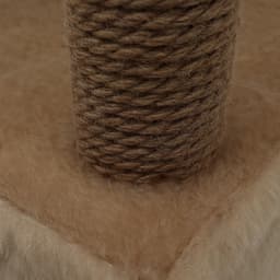 Комплекс для кошек с когтеточкой, 37×37×120 см, с домиком и 2 полками, бежевый