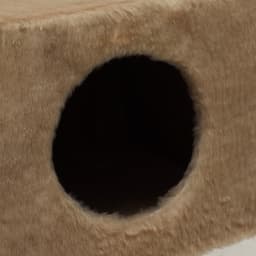 Комплекс для кошек с когтеточкой, 37×37×120 см, с домиком и 2 полками, бежевый