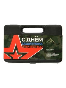 Набор инструментов в кейсе ЛОМ «23 ФЕВРАЛЯ», в подарочной упаковке, 7 предметов