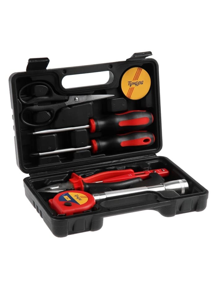 Набор инструментов в кейсе ТУНДРА «23 ФЕВРАЛЯ», в подарочной упаковке, 8 предметов