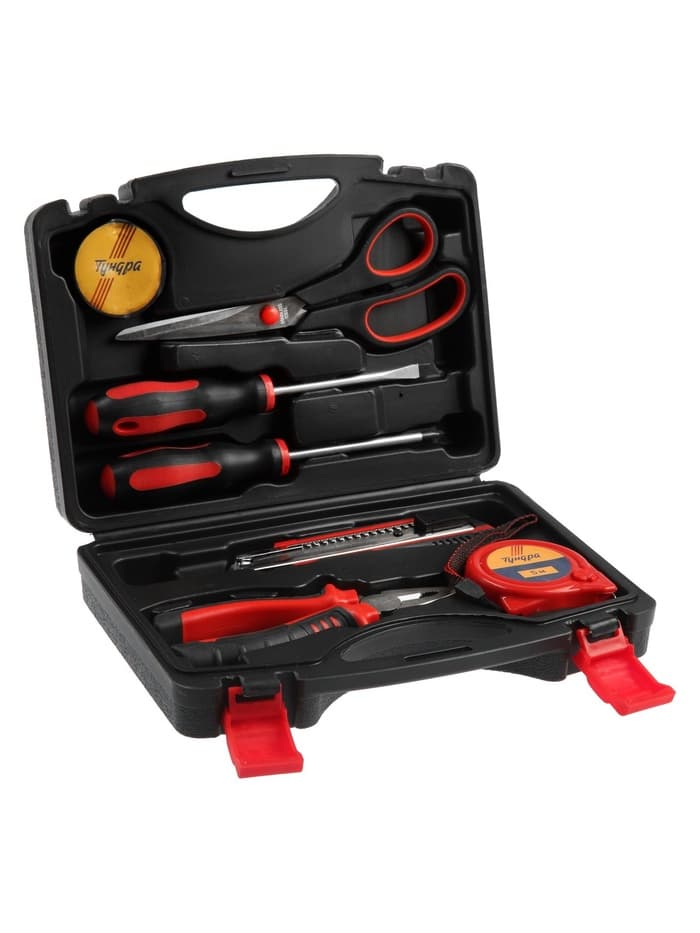 Набор инструментов в кейсе ТУНДРА «23 ФЕВРАЛЯ», в подарочной упаковке, 7 предметов