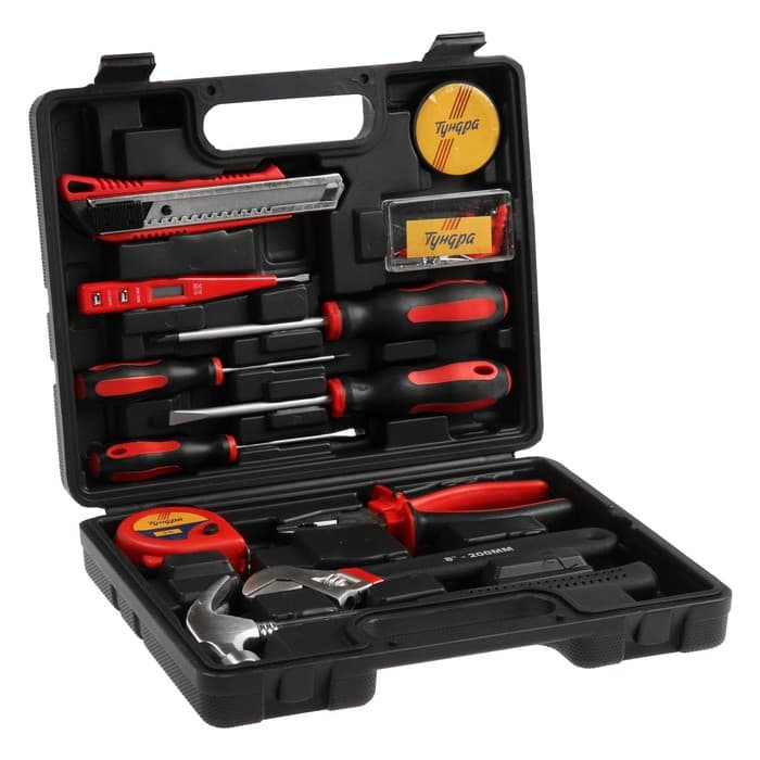 Набор инструментов в кейсе ТУНДРА «23 ФЕВРАЛЯ», в подарочной упаковке, 12 предметов