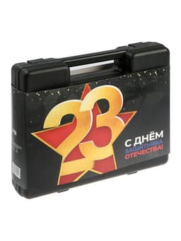 Набор инструментов в кейсе ТУНДРА «23 ФЕВРАЛЯ», в подарочной упаковке, 31 предмет
