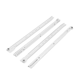 Роликовые направляющие ТУНДРА, L=450 мм, толщина 0.8 мм, белые, 2 шт.