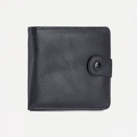 Портмоне мужское на кнопке, отдел для купюр, для карт, чёрное