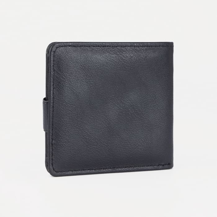 Портмоне мужское на кнопке, отдел для купюр, для карт, чёрное
