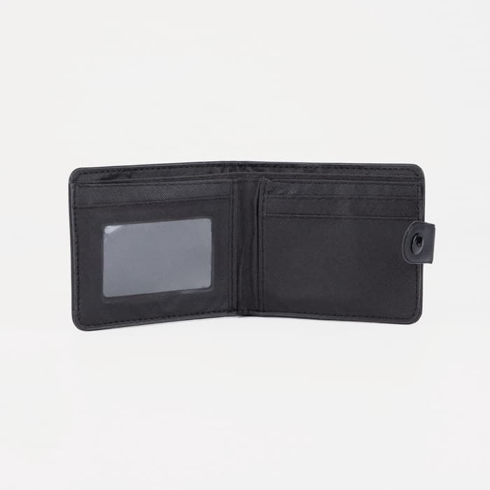 Портмоне мужское на кнопке, отдел для купюр, для карт, чёрное
