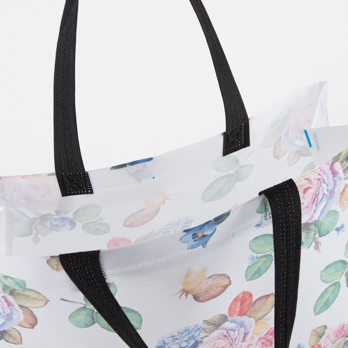 Сумка хозяйственная без застёжки, 32×10×27 см, белая/разноцветная