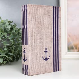 Шкатулка книга - сейф «Якорь», дерево и искусственная кожа, с замком, 21×13×5 см