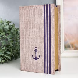 Шкатулка книга - сейф «Якорь», дерево и искусственная кожа, с замком, 21×13×5 см