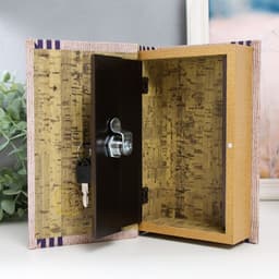 Шкатулка книга - сейф «Якорь», дерево и искусственная кожа, с замком, 21×13×5 см