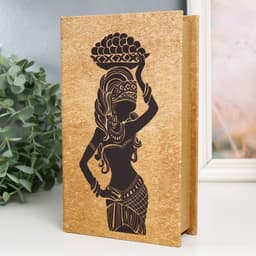 Шкатулка книга - сейф «Африканка с вазой с фруктами», дерево, искусственная кожа, 21×13×5 см