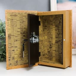 Шкатулка книга - сейф «Африканка с вазой с фруктами», дерево, искусственная кожа, 21×13×5 см