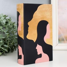 Шкатулка книга - сейф «Лица», дерево, искусственная кожа, 21×13×5 см