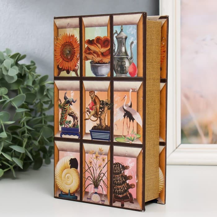 Шкатулка книга - сейф «Предметы интерьера», дерево, искусственная кожа, 21×13×5 см