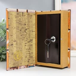 Шкатулка книга - сейф «Предметы интерьера», дерево, искусственная кожа, 21×13×5 см