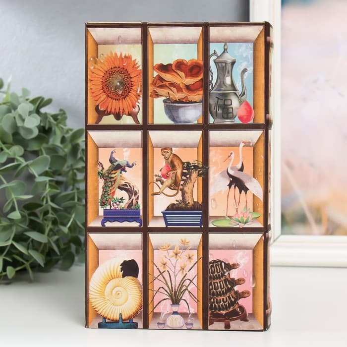 Шкатулка книга - сейф «Предметы интерьера», дерево, искусственная кожа, 21×13×5 см