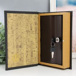 Шкатулка книга - сейф «Геометрия», дерево, искусственная кожа, зеркало 24×16×5 см