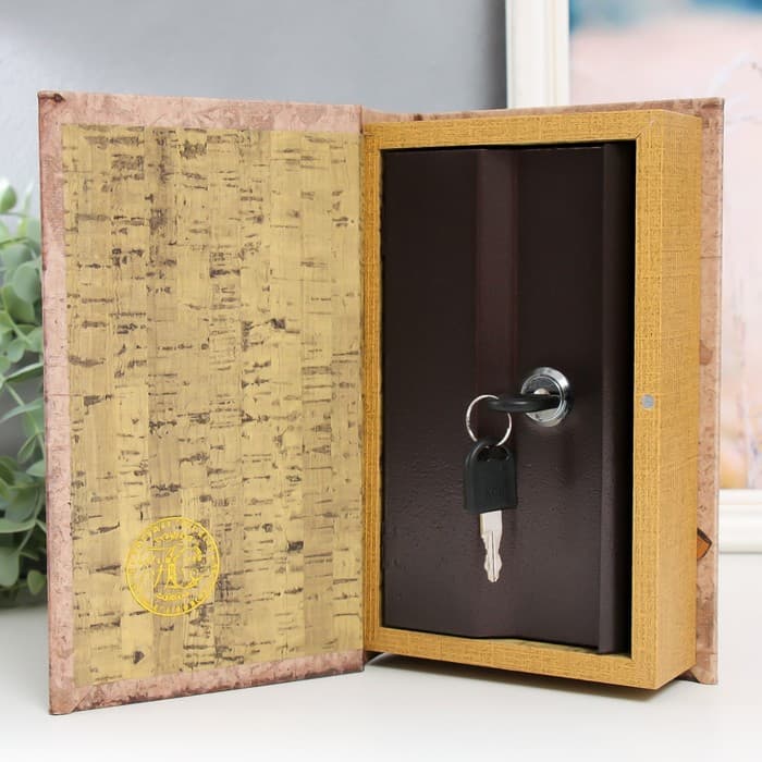 Шкатулка книга - сейф «Тигр в кепке и с трубкой», дерево, искусственная кожа, 21×13×5 см