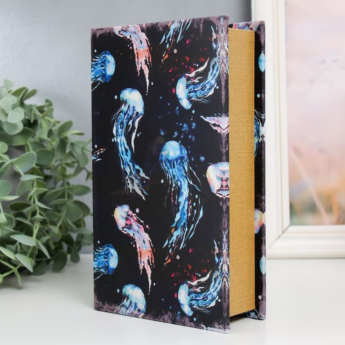 Шкатулка книга - сейф «Медузы», дерево, искусственная кожа, 21×13×5 см